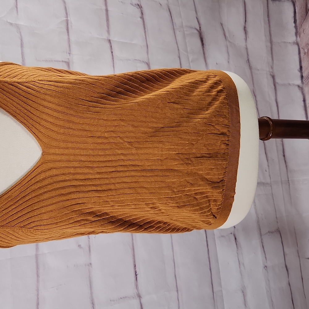 Anthropologie Ribbed V-Neck Tank Top in Camel